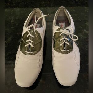 FootJoy Women’s White and Olive Green Saddle Golf Shoes